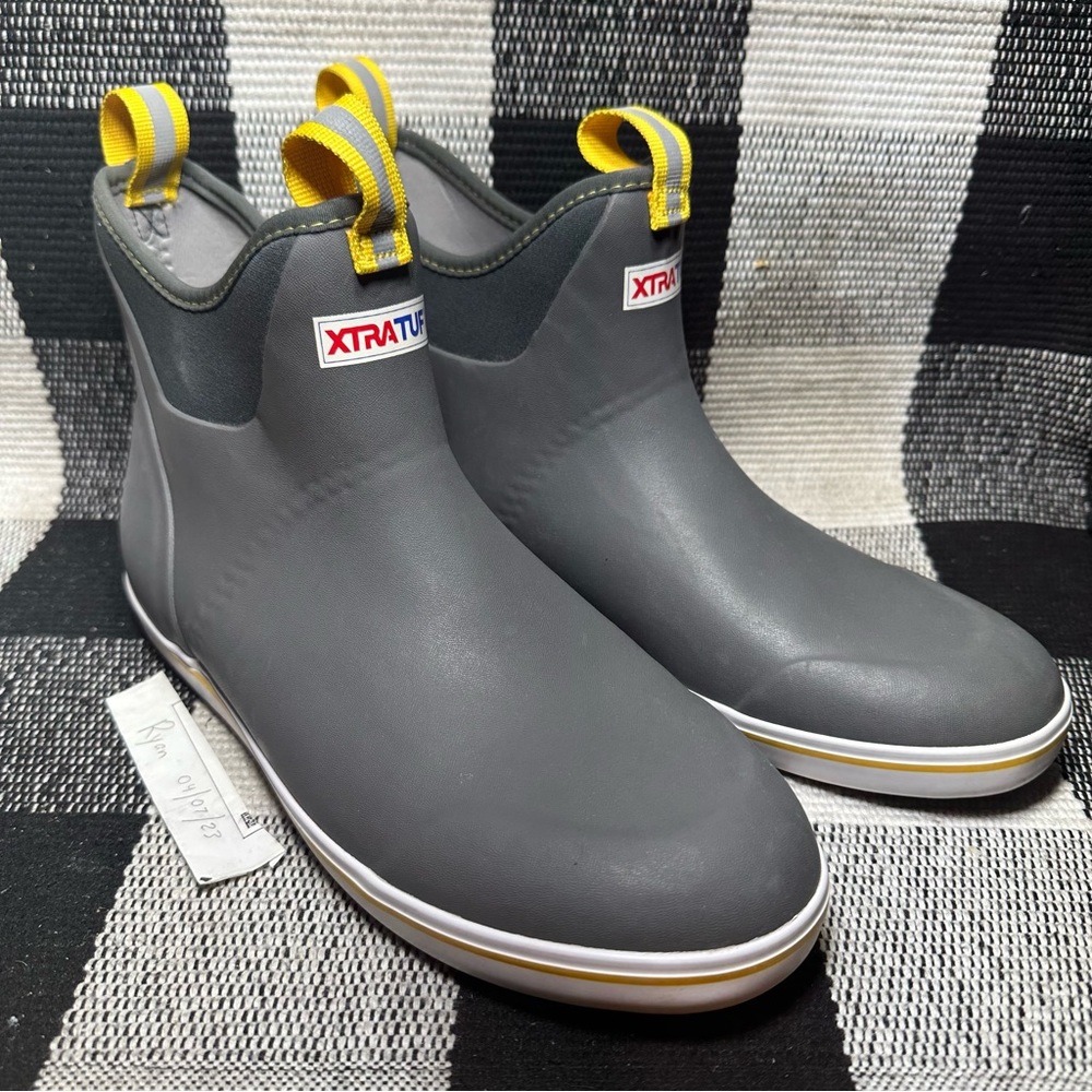 XTRATUF Performance Series 6" Men’s Full Rubber Ankle Deck Boots GRAY 22735-GRY